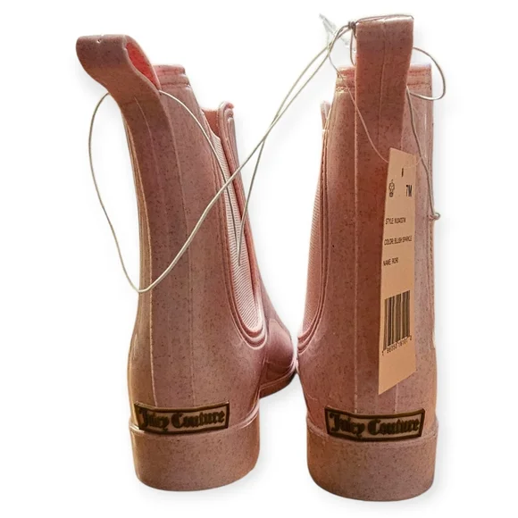 Juicy Couture Pink Women's Ankle Rain Boots - Picture 3 of 7